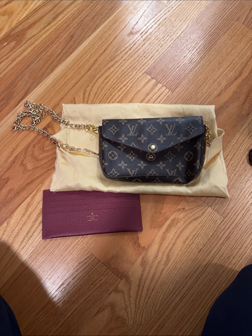 Louis Vuitton Monogram Canvas Crossbody with Gold Chain